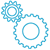 icon depciting gears meshed together in motion