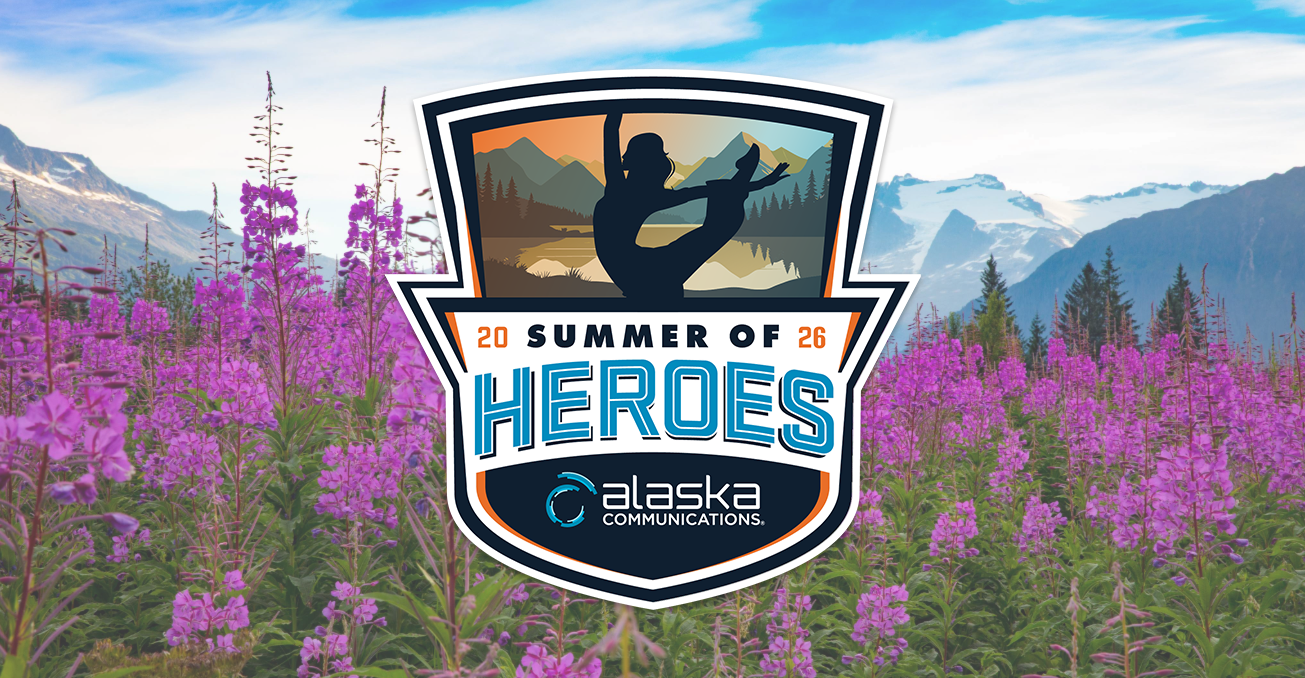 2026 Summer of Heroes - Alaska Communication Logo. Girl dancing 