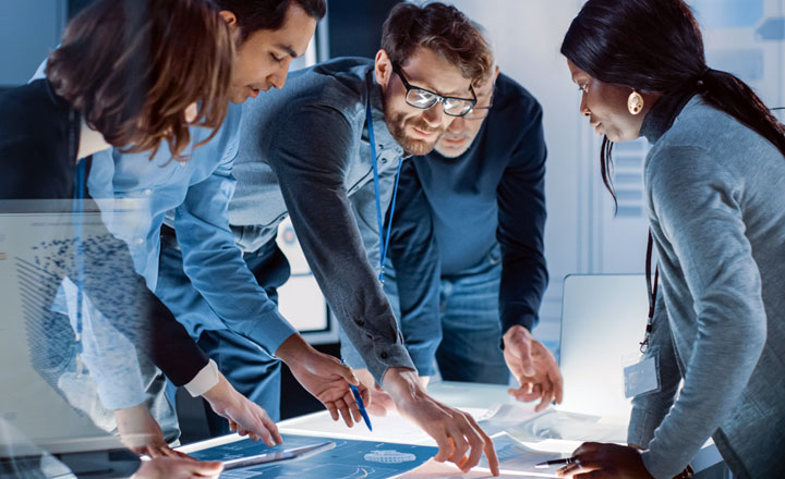 Concept image business meeting powered by technology