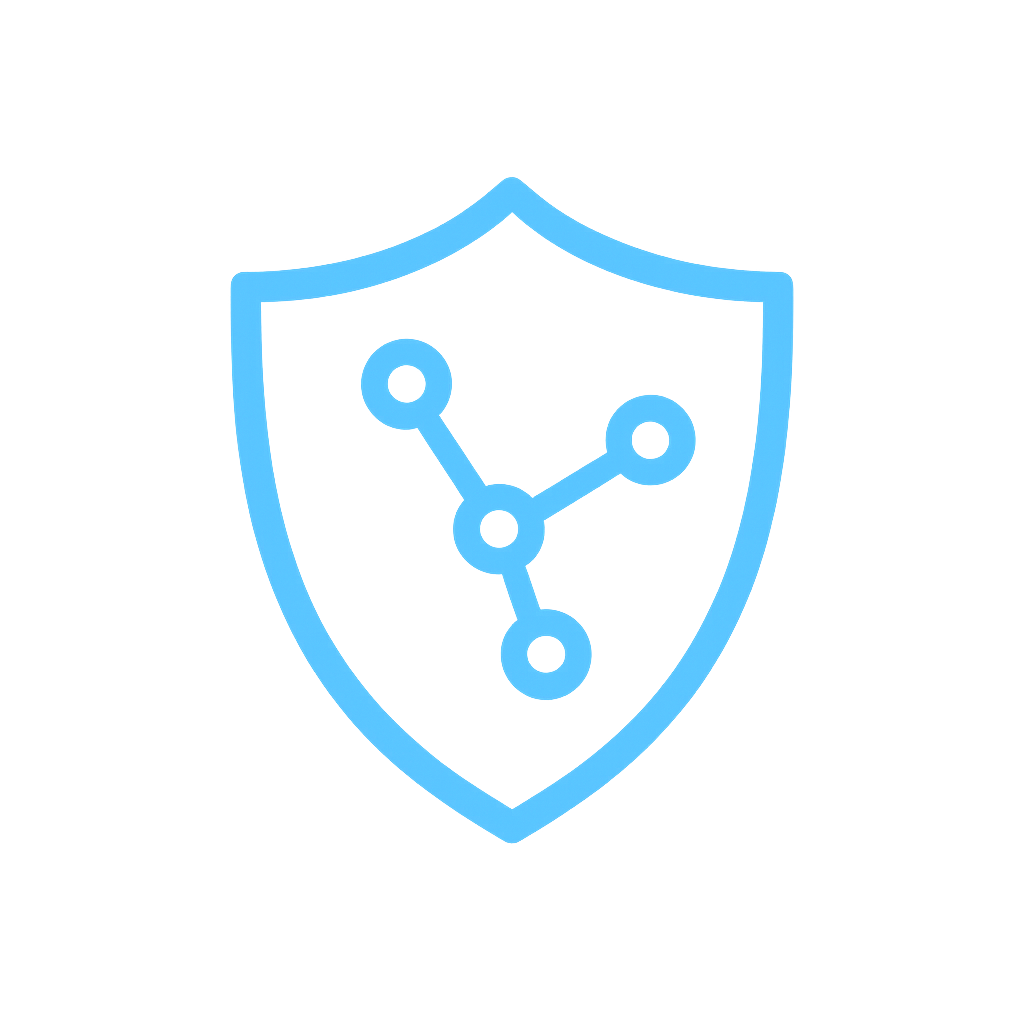 Shield with connected dots inside