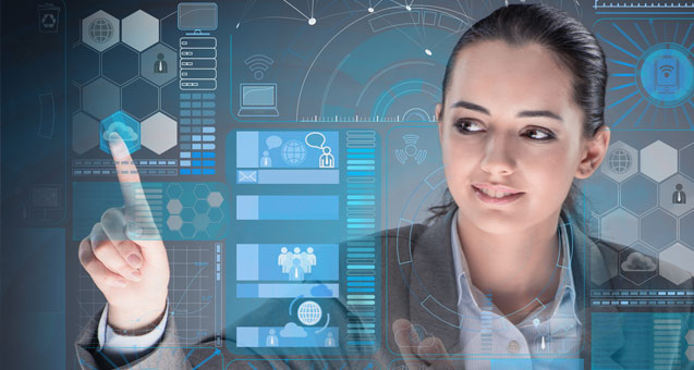 Photo of an I.T. security professional in concept environment