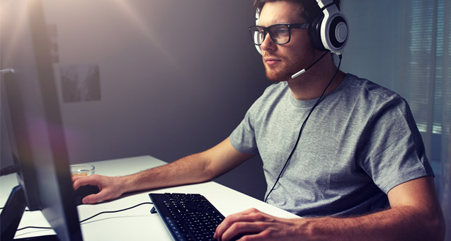 Gamer enjoying his InternetNow unlimited internet access.