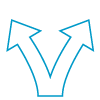 icon depicting flexibility with arrows moving in multiple directions