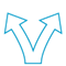 icon depicting flexibility with arrows moving in multiple directions