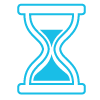 icon depicting sand falling through an hourglass