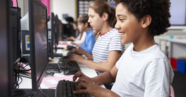 Students using Alaska Communications connectivity